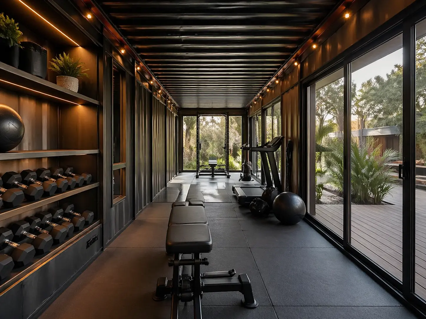 Installation and positioning of a KONTEYA container gym