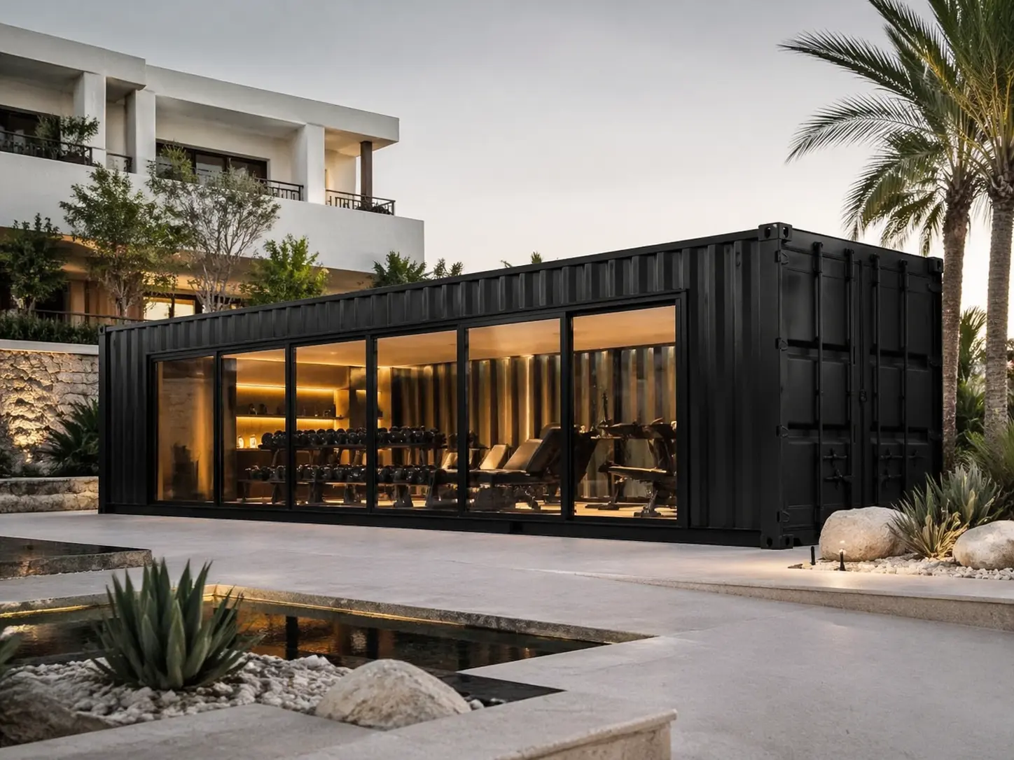 Modular container gym solution for a premium property